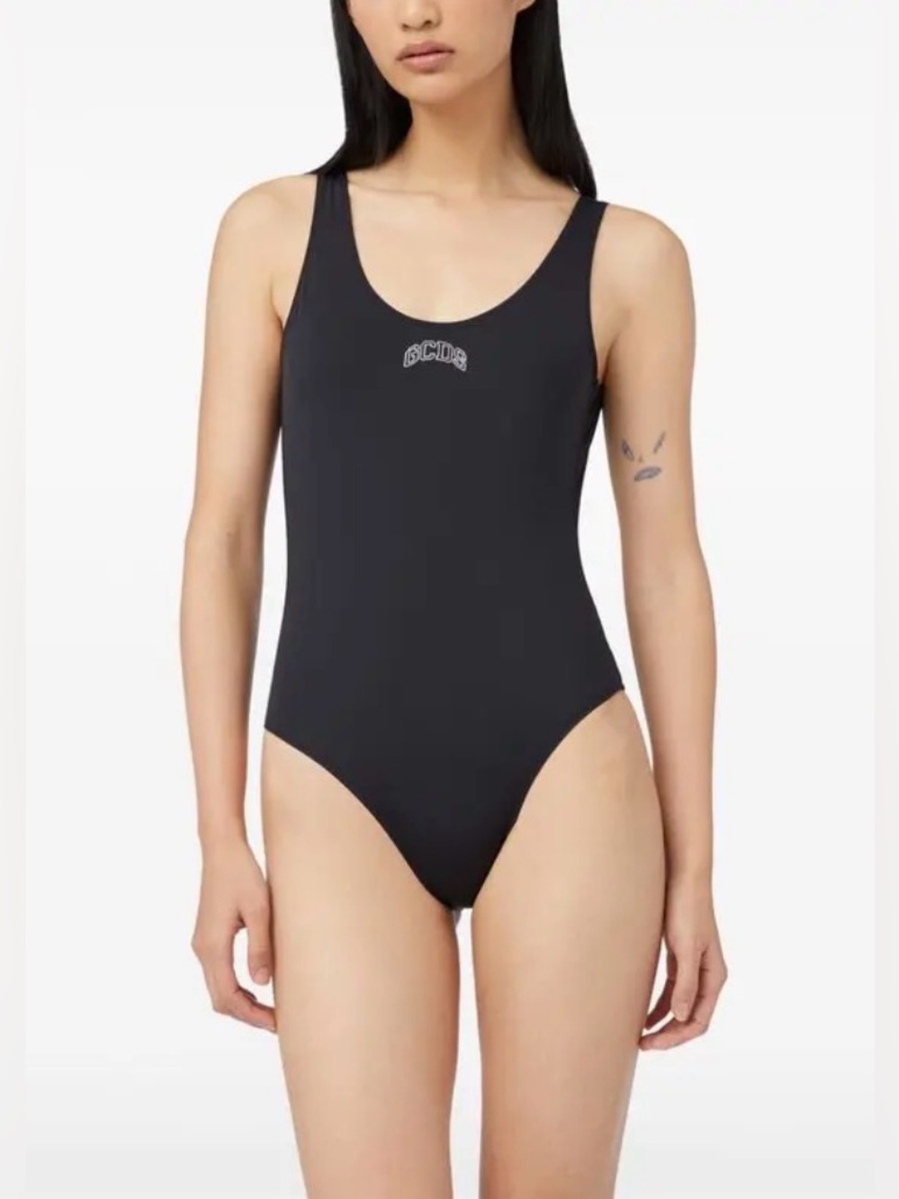 GCDS LOGO PRINT LOW BACK SWIMSUIT SIZE S NEW WITH TAGS